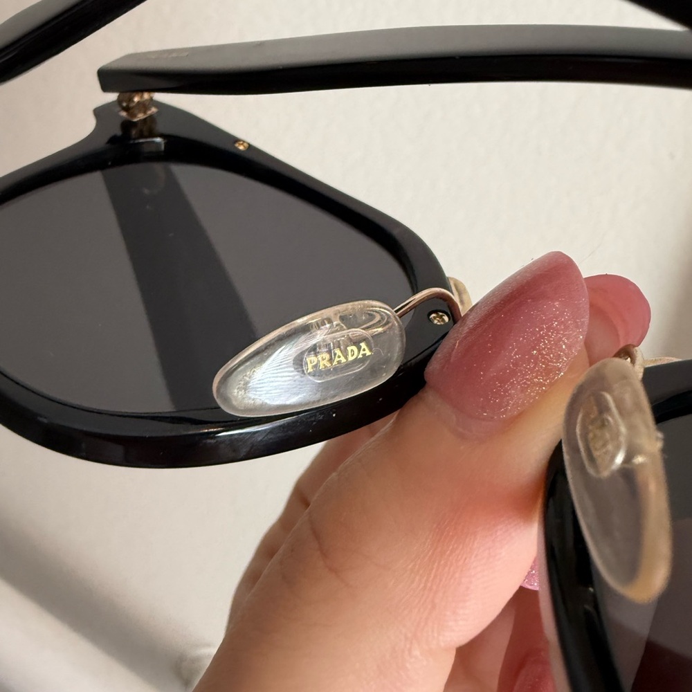 Prada Black Round Women's Sunglasses with Dark Lenses - Picture 6 of 9
